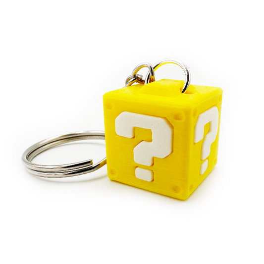 Mario Question Block 3D Printed Keychain